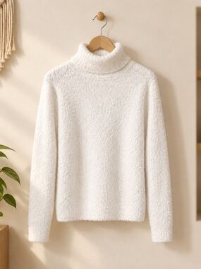 Cozy White Turtleneck Sweater